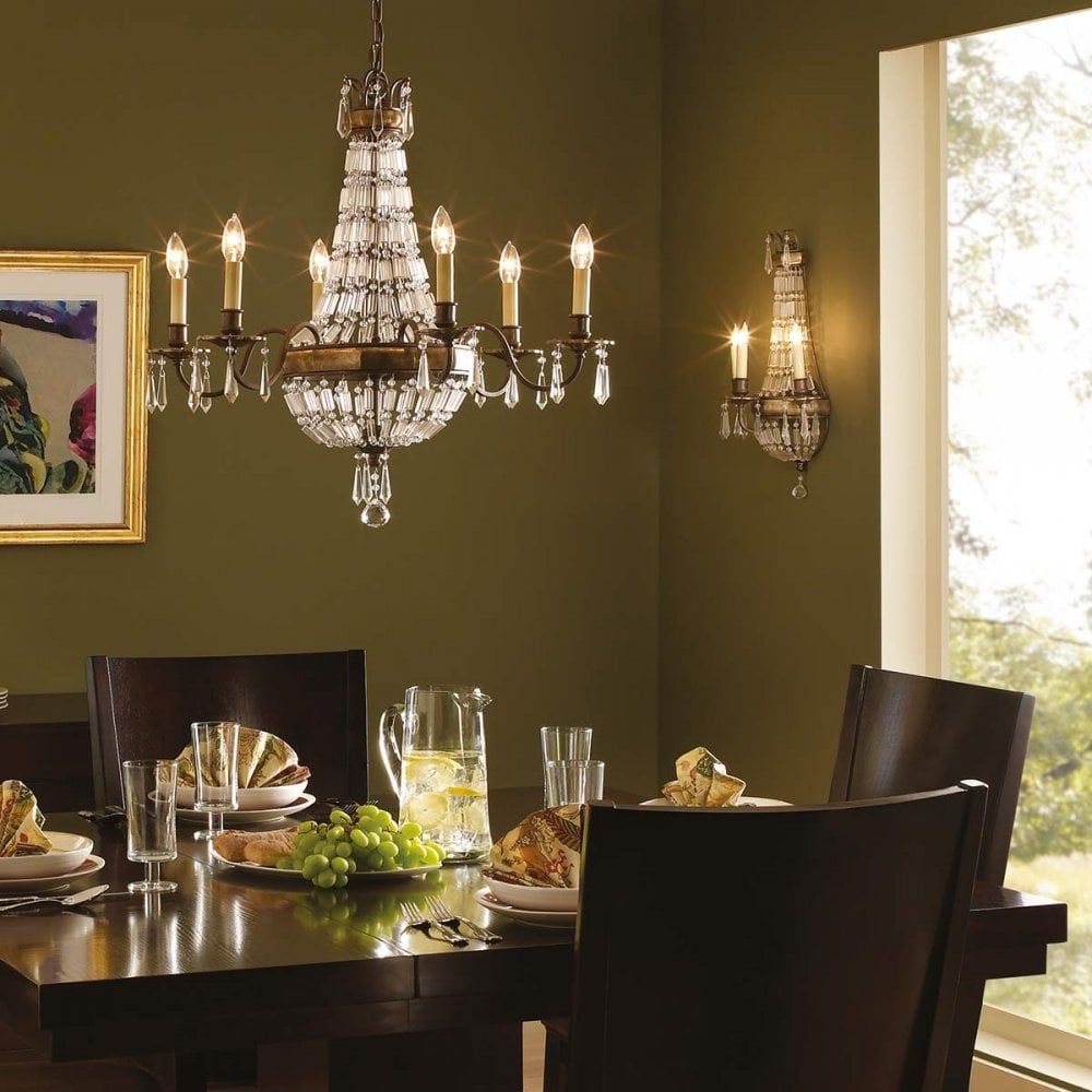 FE-BELLINI6 Bellini 6 Light Chandelier Oxidized Bronze/British Bronze