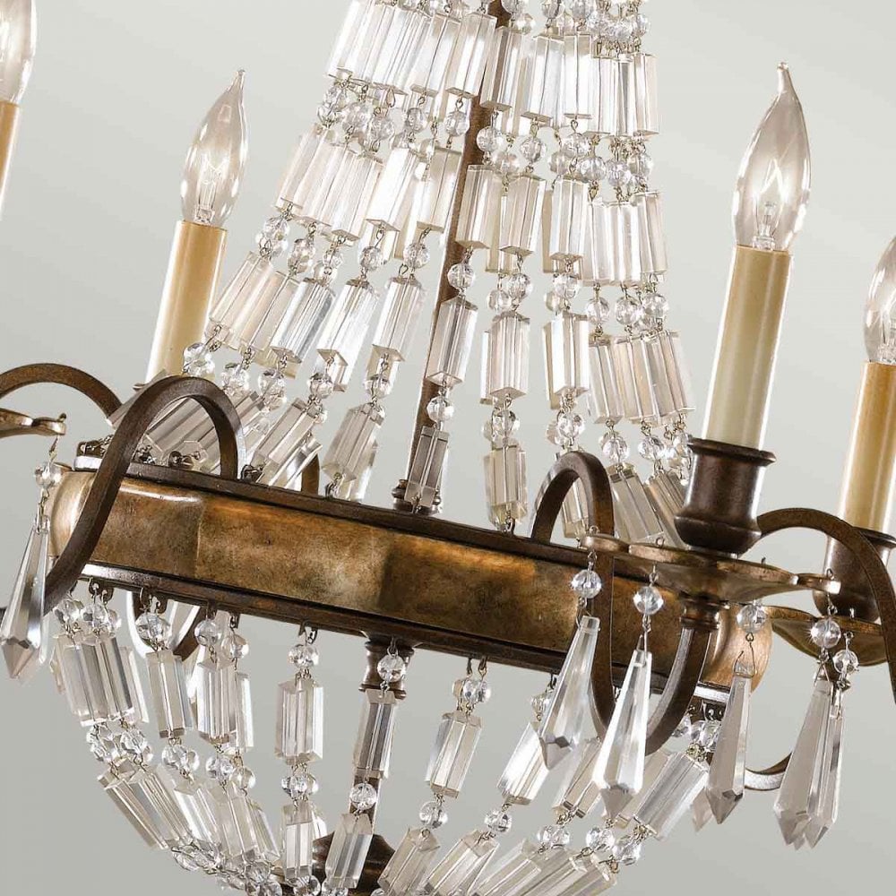 FE-BELLINI6 Bellini 6 Light Chandelier Oxidized Bronze/British Bronze