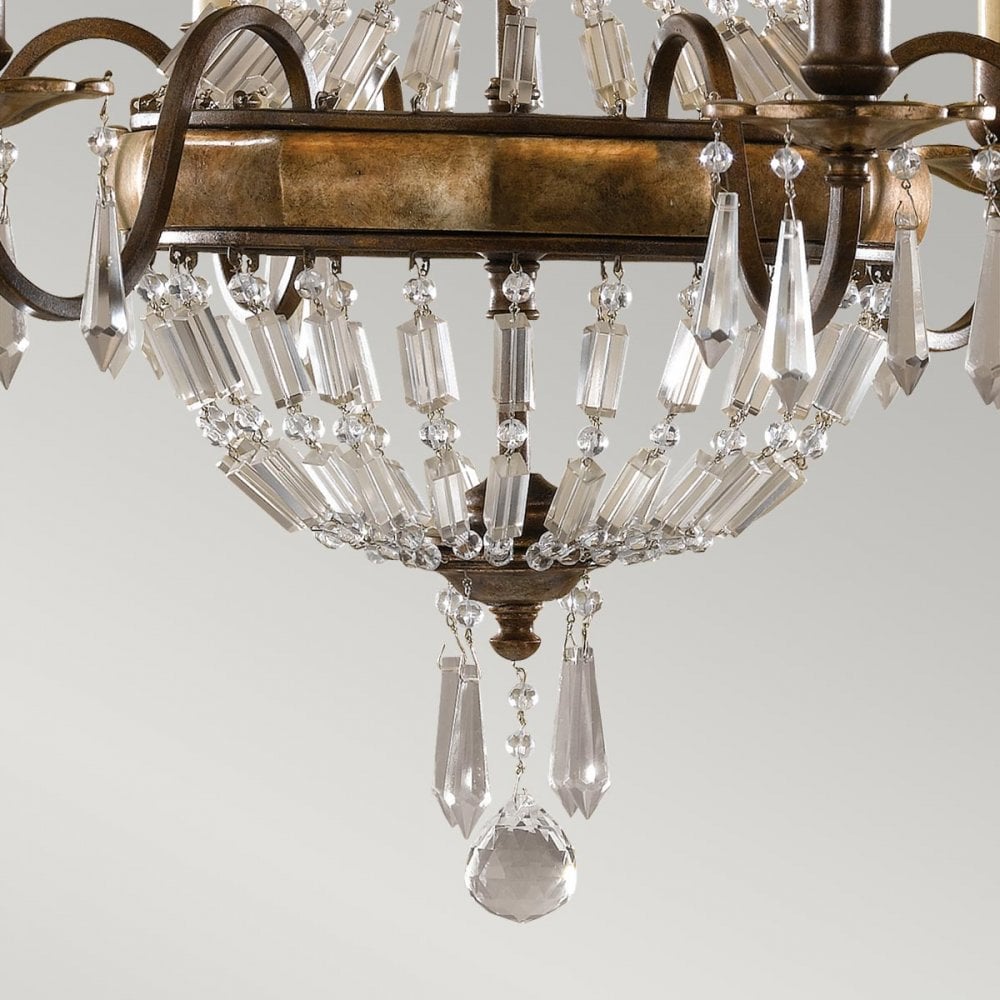 FE-BELLINI6 Bellini 6 Light Chandelier Oxidized Bronze/British Bronze