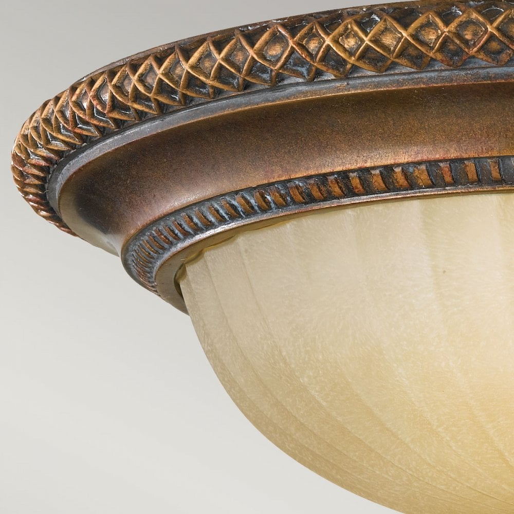 FE-KELHAM-HALL-F Kelham Hall 2 Light Flush Firenze Gold/British Bronze