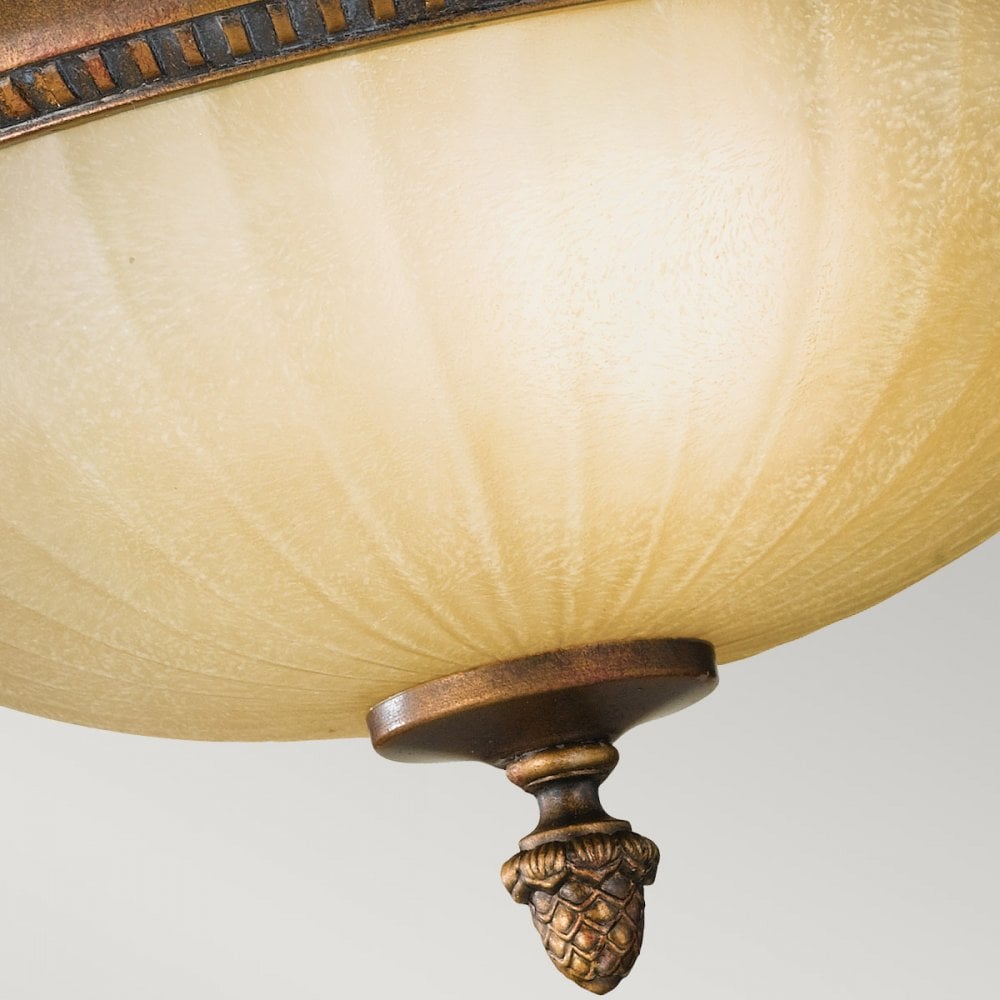 FE-KELHAM-HALL-F Kelham Hall 2 Light Flush Firenze Gold/British Bronze