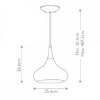FE-BESO-P-M-BS Beso 1 Light Medium Pendant Brushed Steel (S)