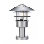 HELSINGOR-PED Helsingor Outdoor 1 Light Pedestal Lantern Silver