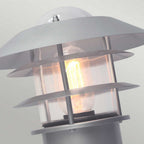 HELSINGOR-PED Helsingor Outdoor 1 Light Pedestal Lantern Silver