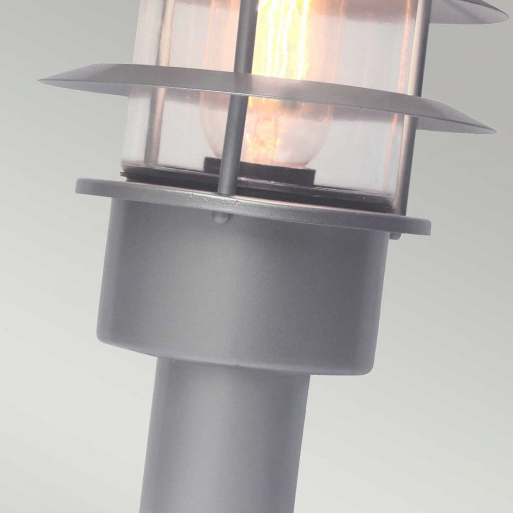 HELSINGOR-PED Helsingor Outdoor 1 Light Pedestal Lantern Silver