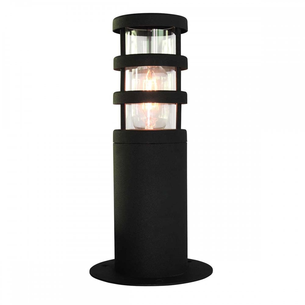 HORNBAEK-PED Hornbaek Outdoor 1 Light Pedestal Lantern Black