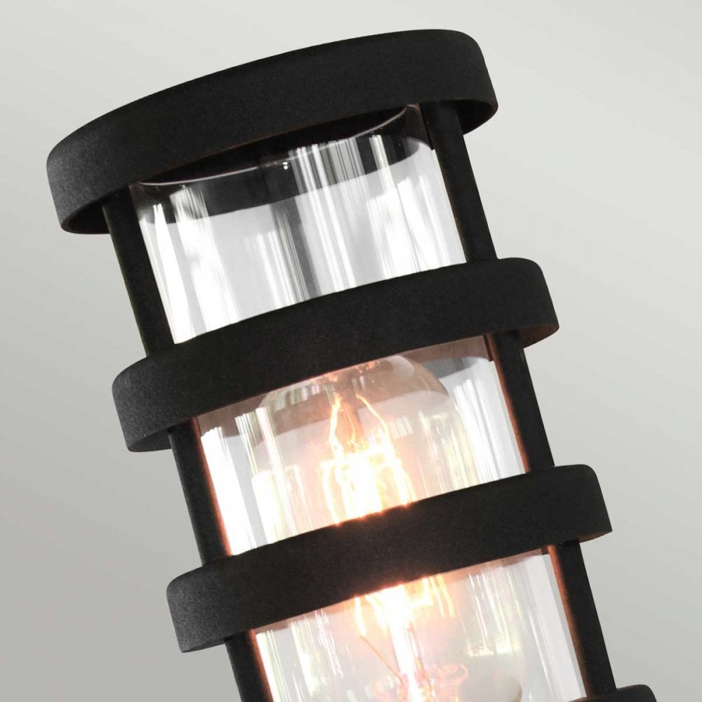 HORNBAEK-PED Hornbaek Outdoor 1 Light Pedestal Lantern Black