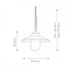 KLAMPENBORG8 Klampenborg Outdoor 1 Light Chain Lantern Silver (S)