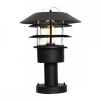 HELSINGOR-PED-BK Helsingor Outdoor 1 Light Pedestal Lantern Black (S)