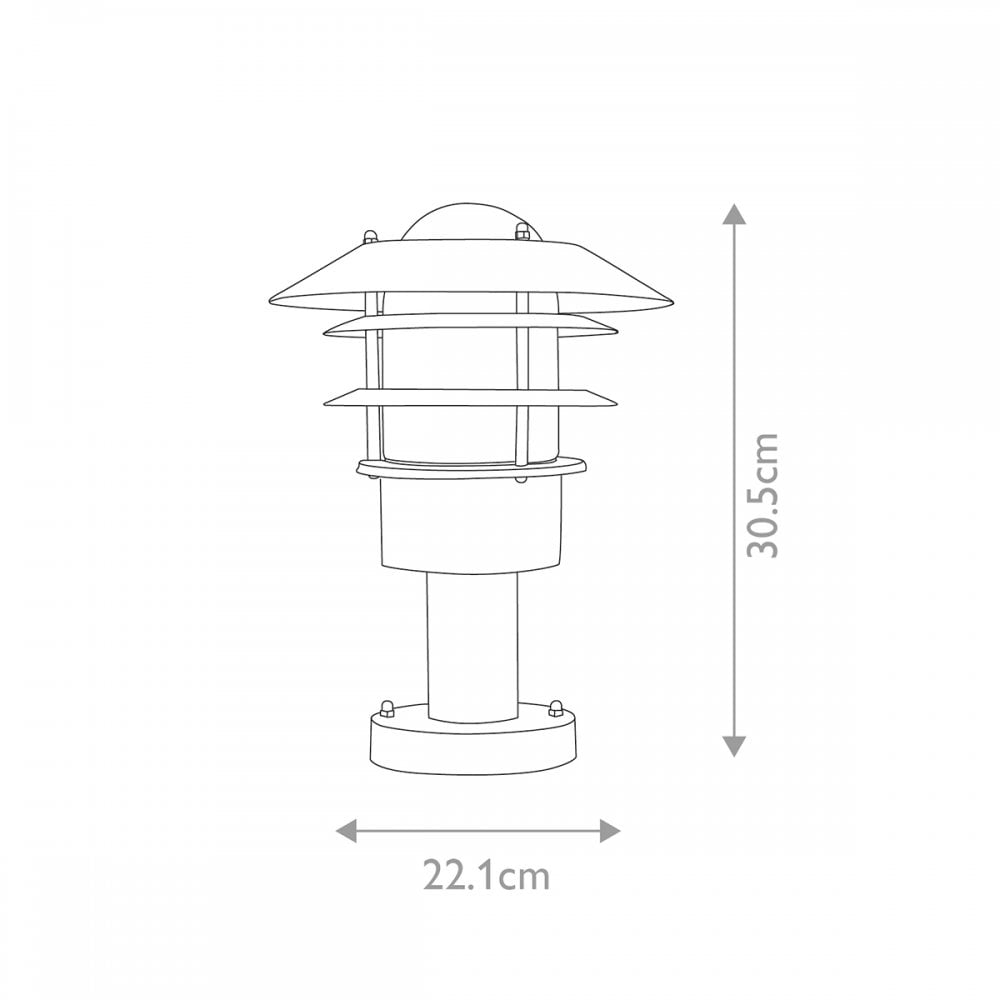 Outdoor 1 Light Pedestal Lantern Black