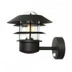HELSINGOR-PIR-BK Helsingor Outdoor 1 Light PIR Wall Lantern Black