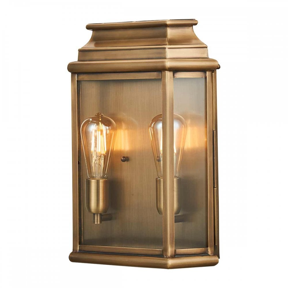 ST-MARTINS-L-BR St Martins Outdoor 2 Light Large Wall Lantern Aged Brass