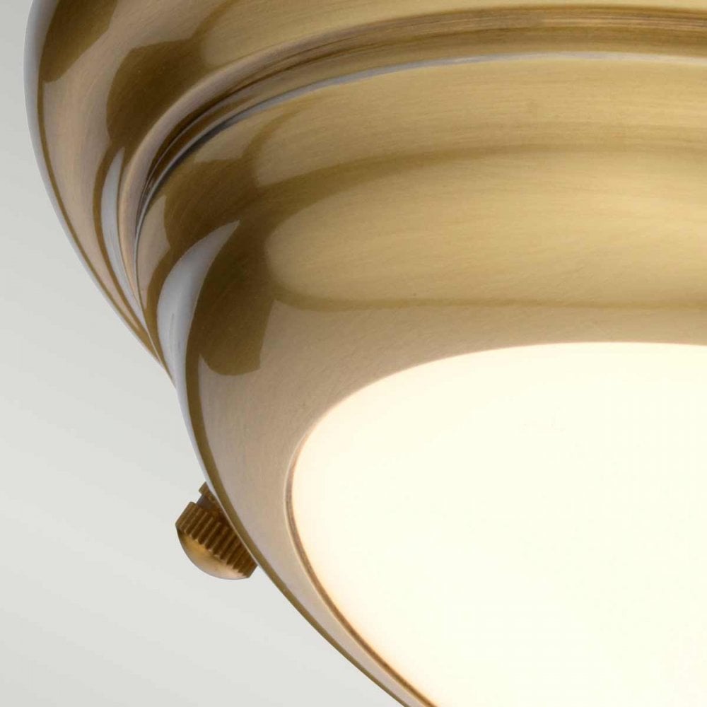 WELLAND-F-S-AB Welland Bathroom 1 Light Mini LED Flush Aged Brass