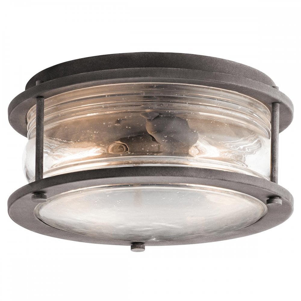 Ashland Bay Outdoor 2 Light Outdoor Ceiling Flush Weathered Zinc