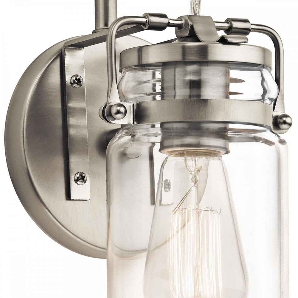 KL-BRINLEY1-NI Brinley 1 Light Wall Light Brushed Nickel