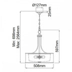 KL-LACEY-P-L-MB Lacey 4 Light Large Pendant Mission Bronze