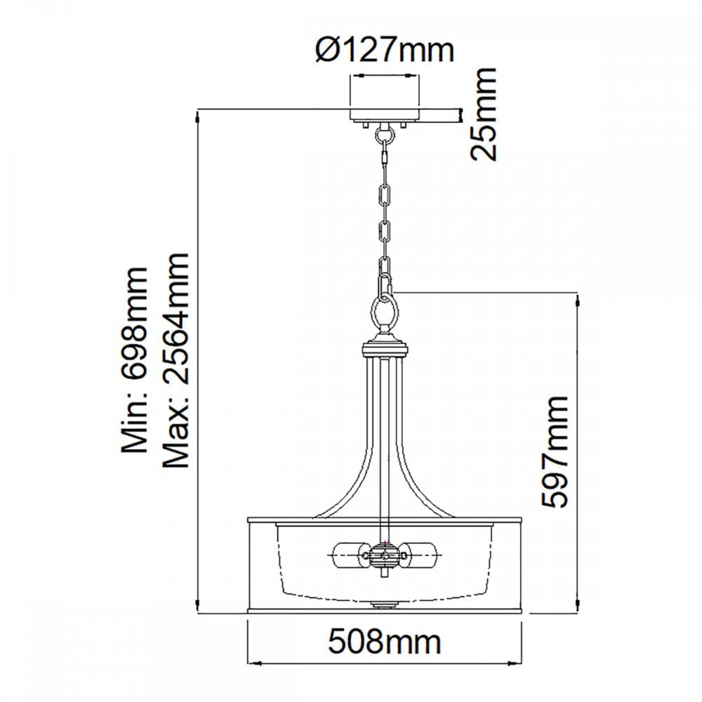 KL-LACEY-P-L-MB Lacey 4 Light Large Pendant Mission Bronze
