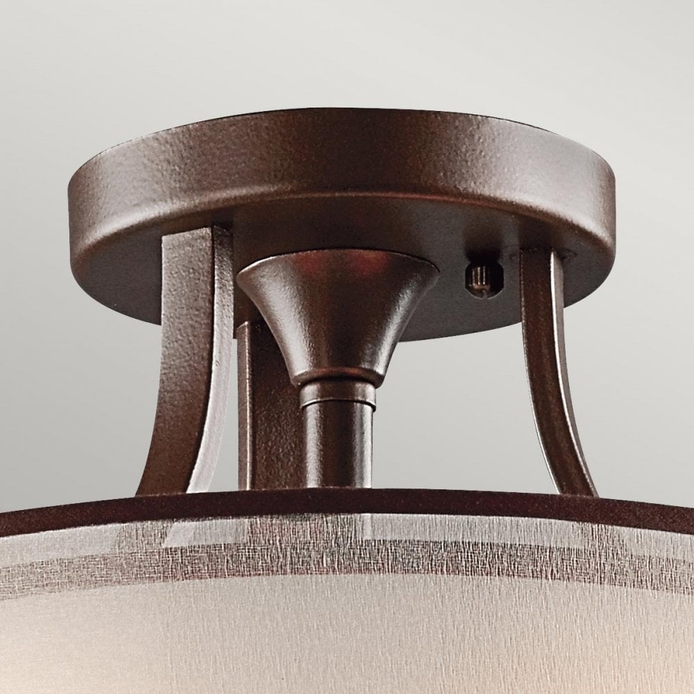 KL-LACEY-SF-MB Lacey 3 Light Small Semi-Flush Mission Bronze