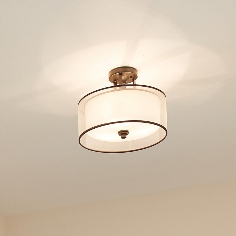 KL-LACEY-SF-MB Lacey 3 Light Small Semi-Flush Mission Bronze