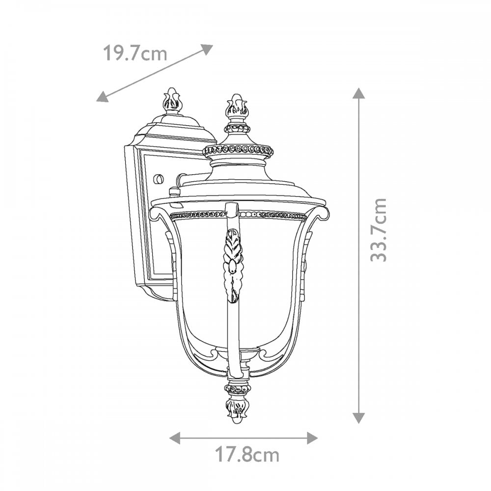 KL-LUVERNE2-S Luverne Outdoor 1 Light Small Wall Lantern Rubbed Bronze