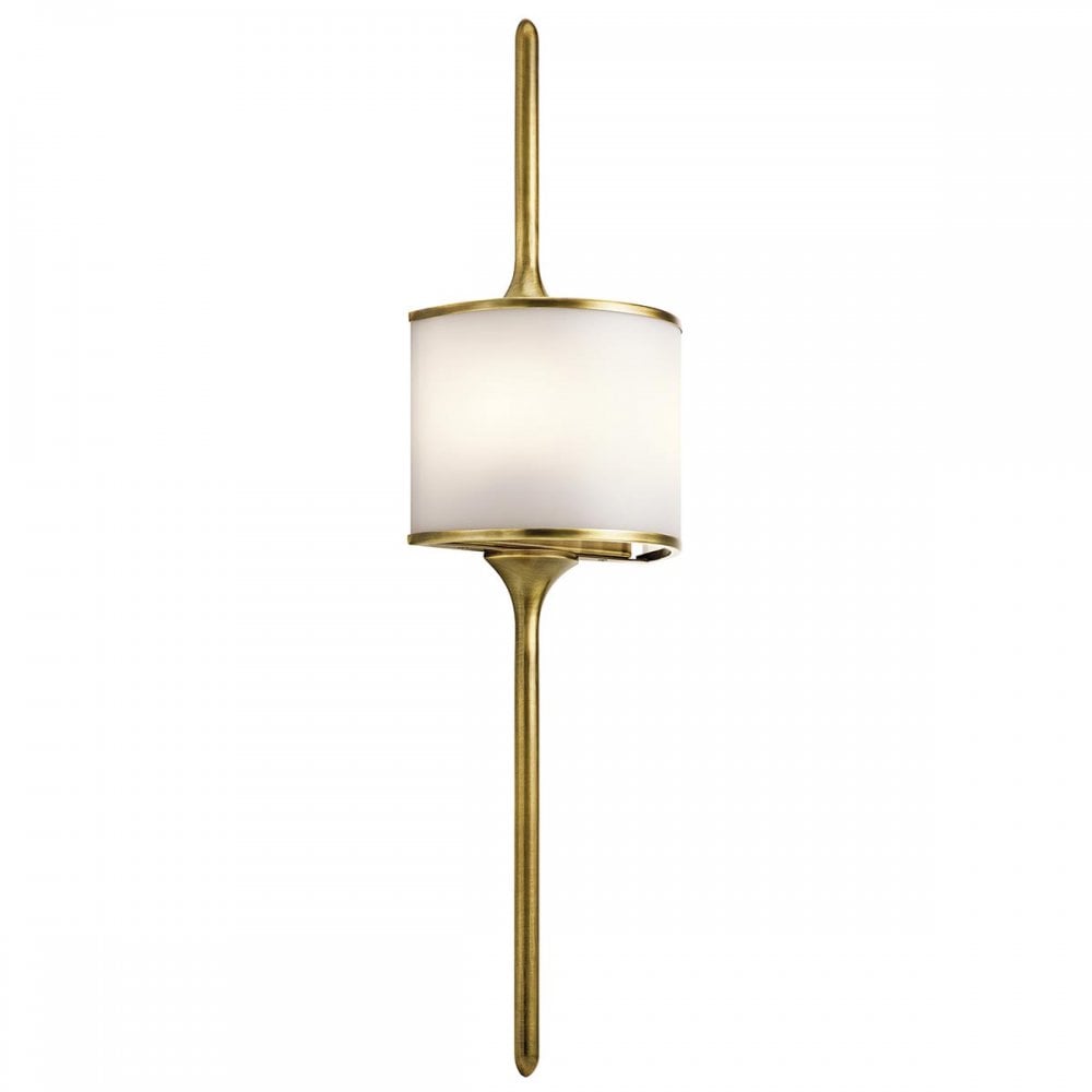 KL-MONA-L-NBR Mona Bathroom 2 Light Wall Light Natural Brass