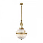 KL-ASTER-P-NBR Aster 3 Light Pendant Natural Brass