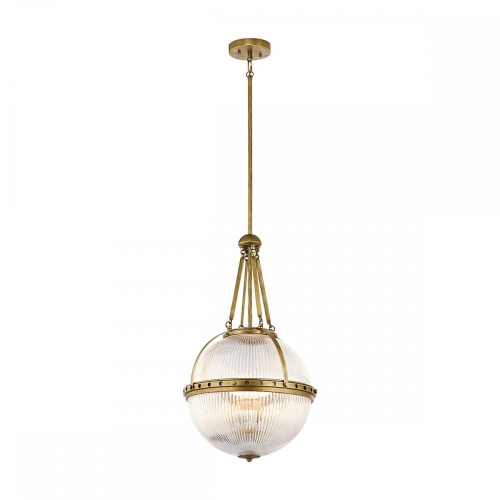 KL-ASTER-P-NBR Aster 3 Light Pendant Natural Brass