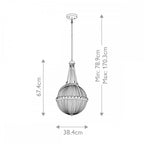 KL-ASTER-P-NBR Aster 3 Light Pendant Natural Brass