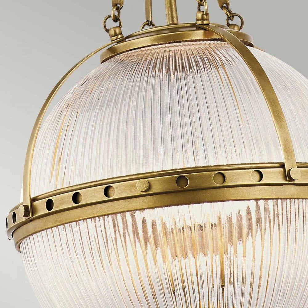 KL-ASTER-P-NBR Aster 3 Light Pendant Natural Brass