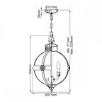 FE-ADAMS-3P-BRZ Adams 3 Light Pendant Chandelier British Bronze