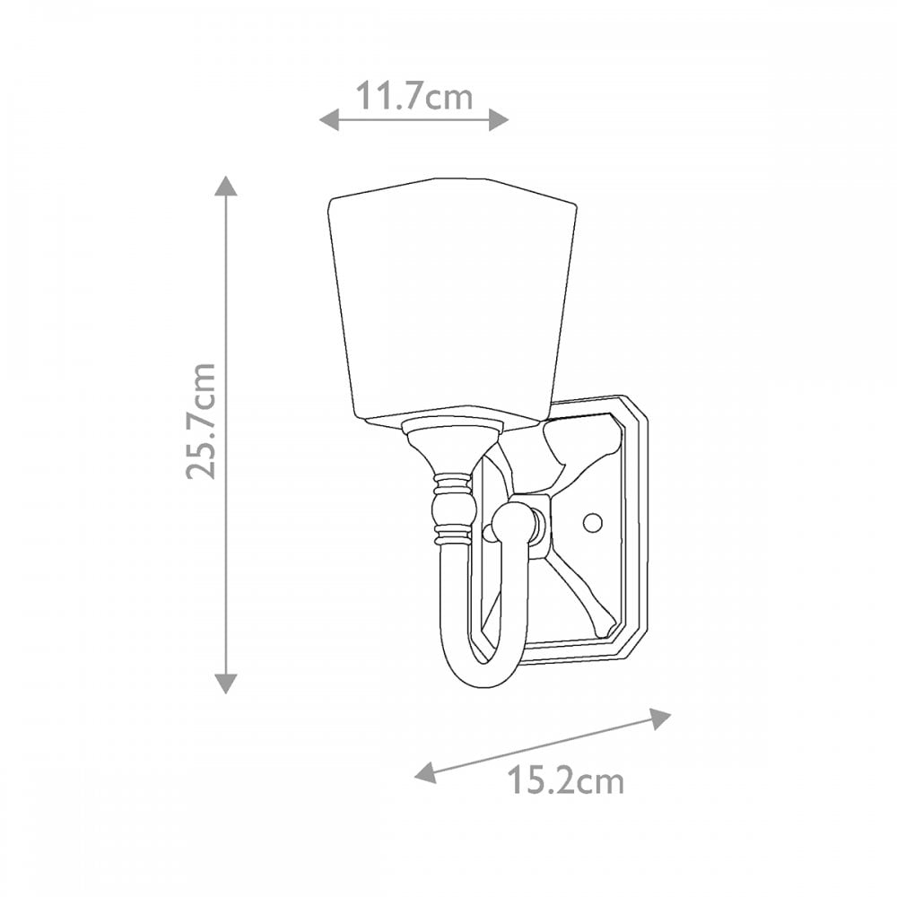 FE-CONCORD1-BATH Concord Bathroom 1 Light Wall Light Polished Chrome