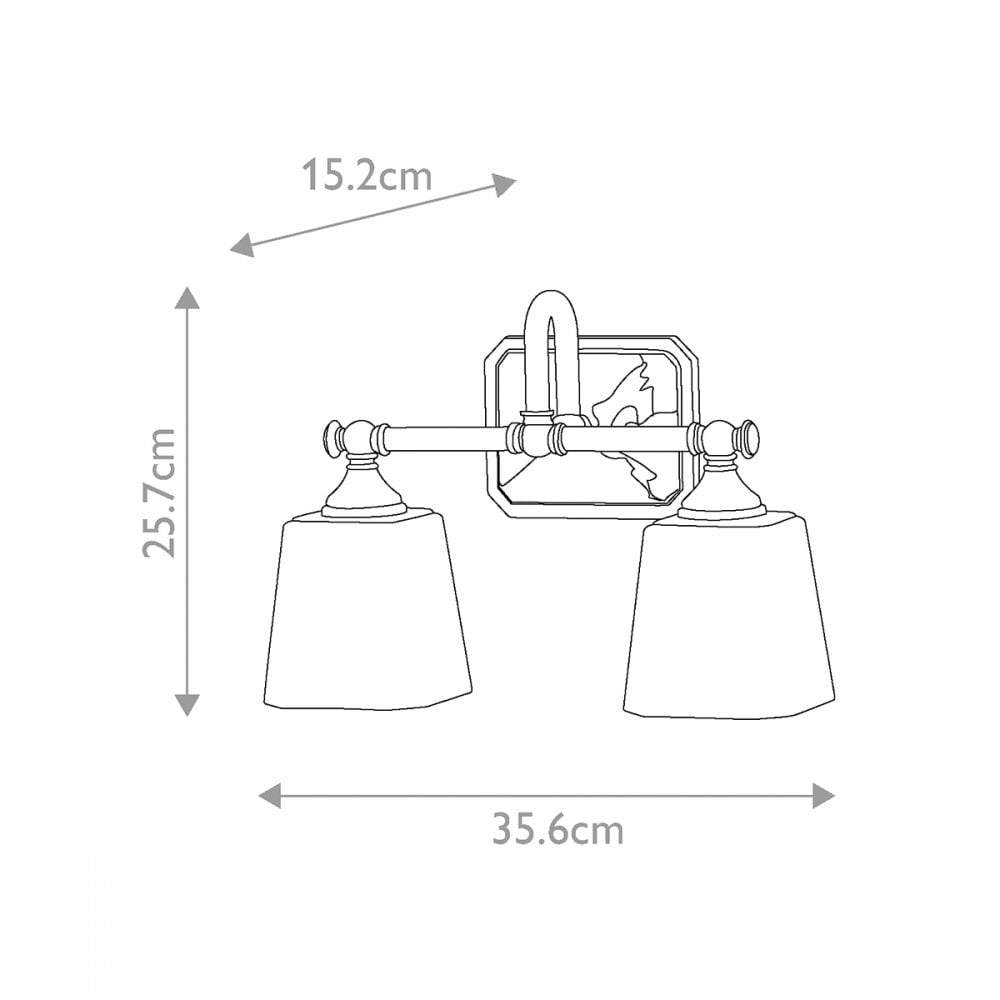 FE-CONCORD2-BATH Concord Bathroom 2 Light Wall Light Polished Chrome