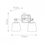 FE-CONCORD2-BATH Concord Bathroom 2 Light Wall Light Polished Chrome (S)