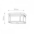 FE-COTSLN-F-BK Cotswold Lane Outdoor 2 Light Flush Ceiling Mount Black