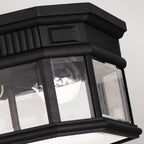 FE-COTSLN-F-BK Cotswold Lane Outdoor 2 Light Flush Ceiling Mount Black