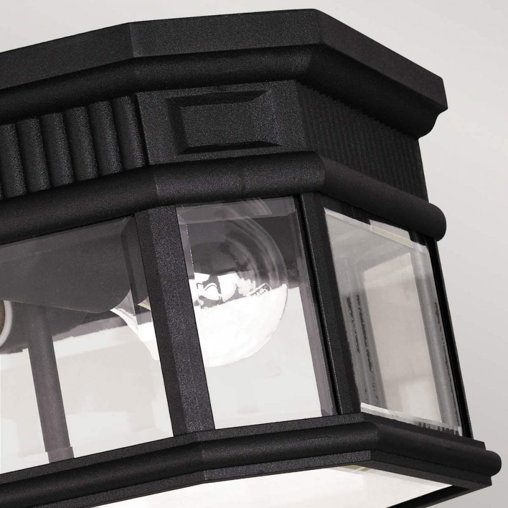 FE-COTSLN-F-BK Cotswold Lane Outdoor 2 Light Flush Ceiling Mount Black