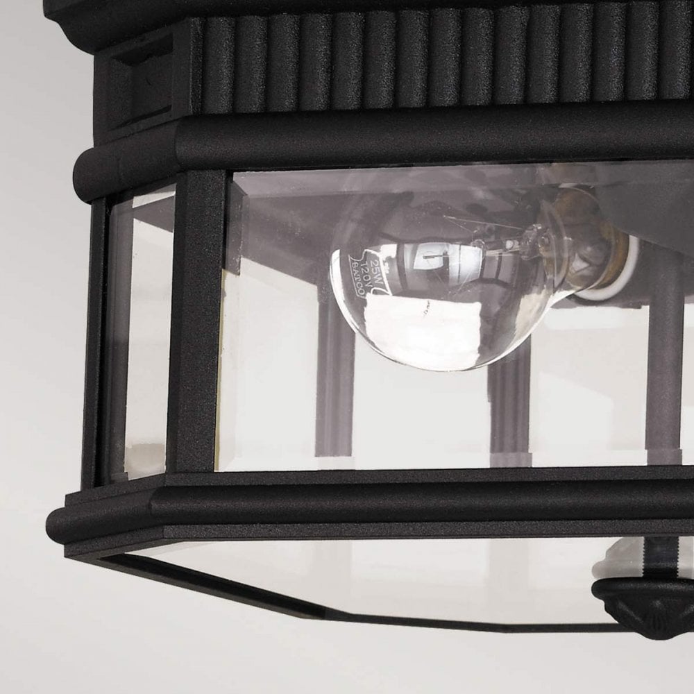 FE-COTSLN-F-BK Cotswold Lane Outdoor 2 Light Flush Ceiling Mount Black