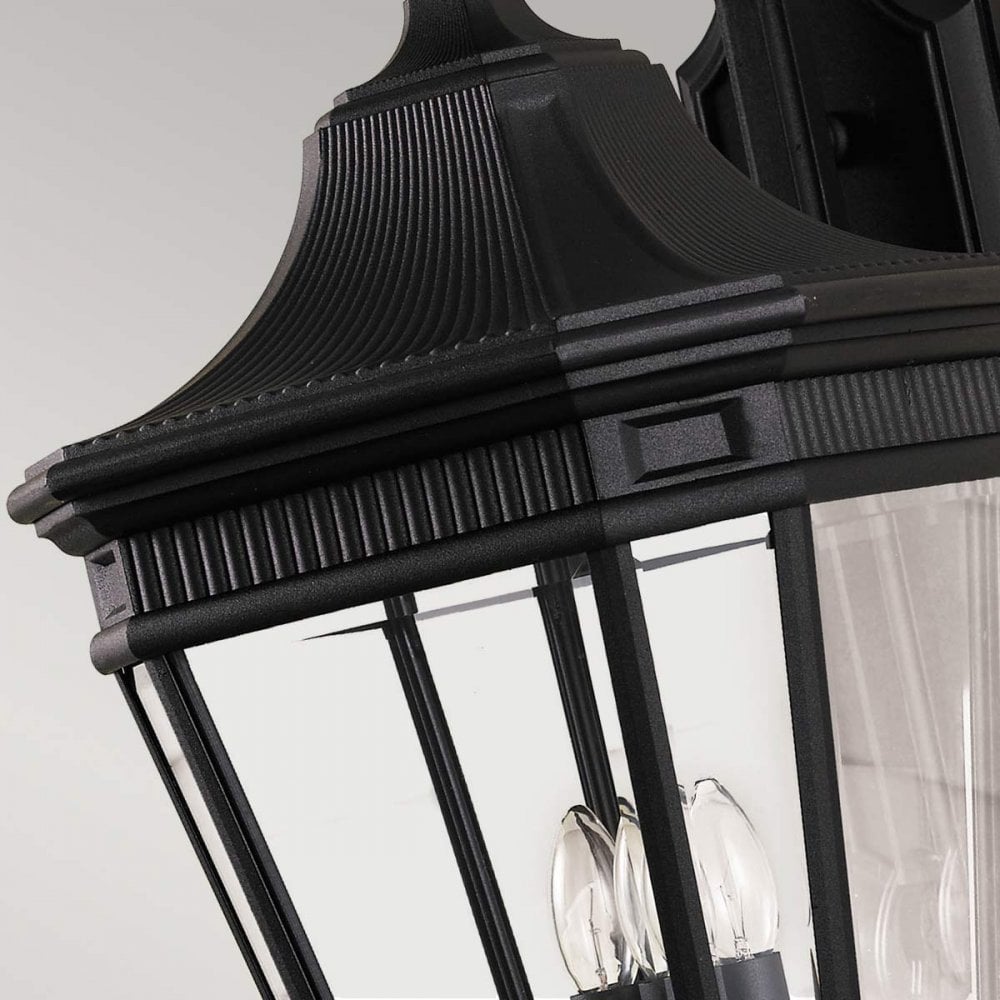FE-COTSLN2-L-BK Cotswold Lane Outdoor 3 Light Large Wall Lantern Black