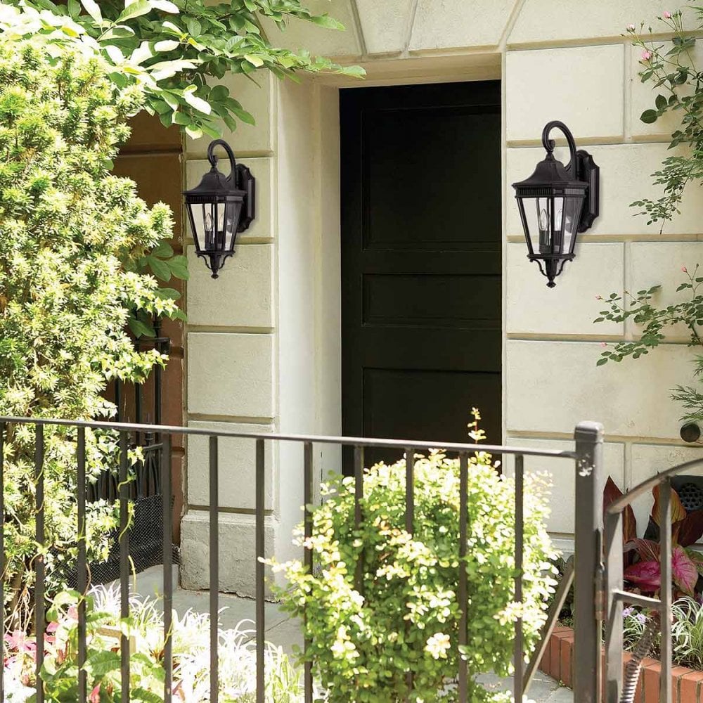 Cotswold Lane Outdoor 2 Light Medium Wall Lantern Black