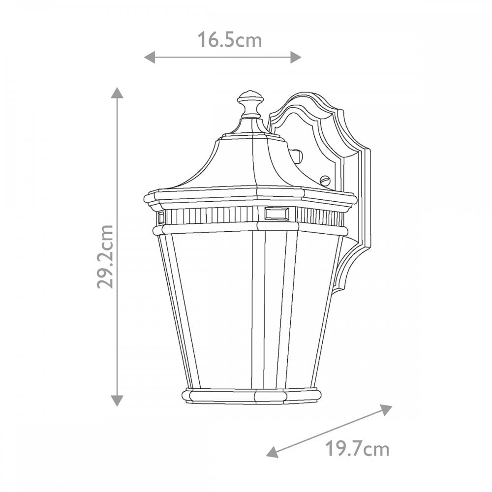 FE-COTSLN2-S-BK Cotswold Lane Outdoor 1 Light Small Wall Lantern Black
