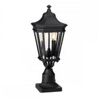 FE-COTSLN3-M-BK Cotswold Lane Outdoor 2 Light Medium Pedestal Black