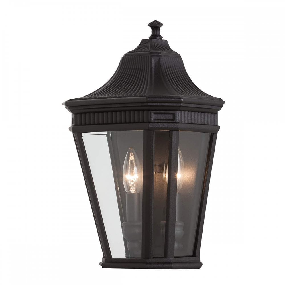 FE-COTSLN7-BK Cotswold Lane Outdoor 2 Light Half Wall Lantern Black