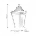 FE-COTSLN7-BK Cotswold Lane Outdoor 2 Light Half Wall Lantern Black