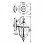 FE-EB2-M-BLK English Bridle Outdoor 3 Light Medium Wall Lantern Black