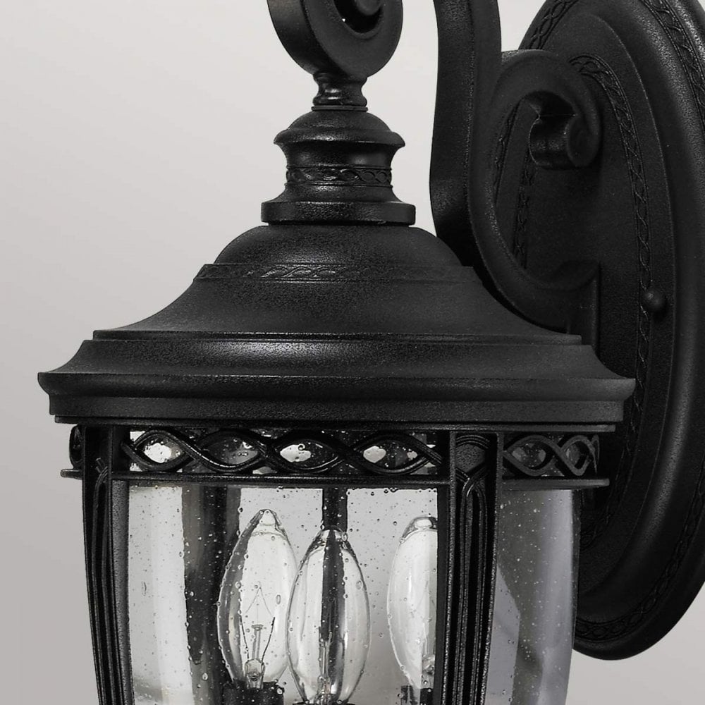 FE-EB2-M-BLK English Bridle Outdoor 3 Light Medium Wall Lantern Black