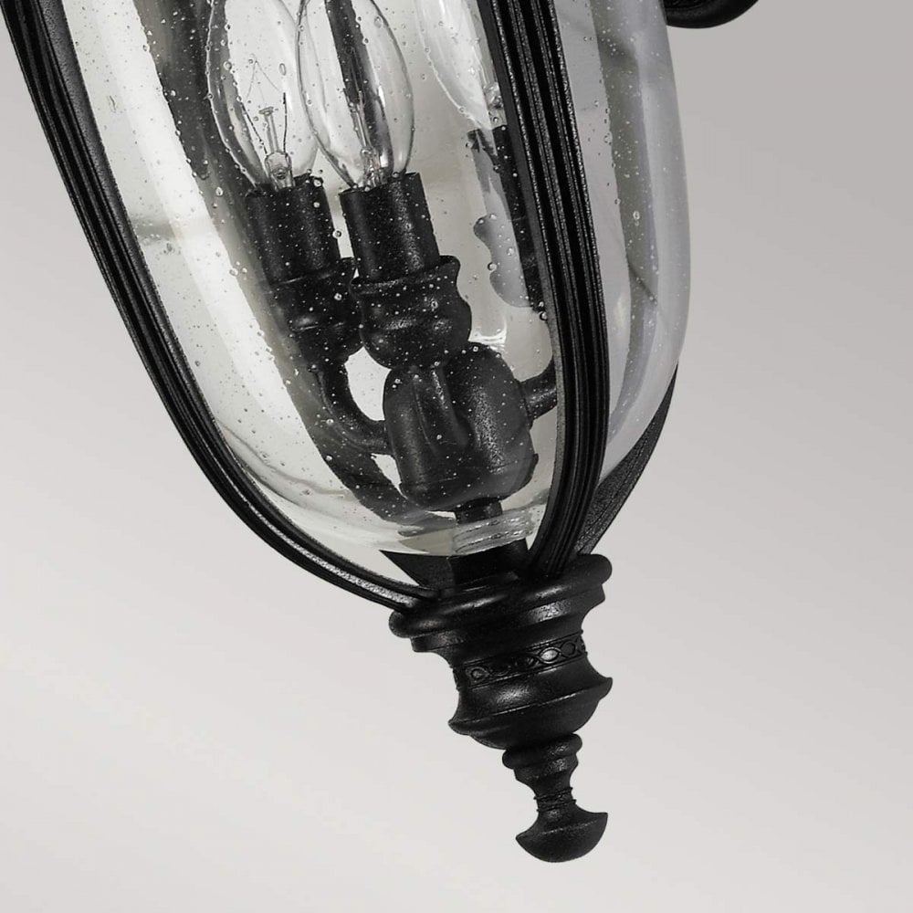 FE-EB2-M-BLK English Bridle Outdoor 3 Light Medium Wall Lantern Black