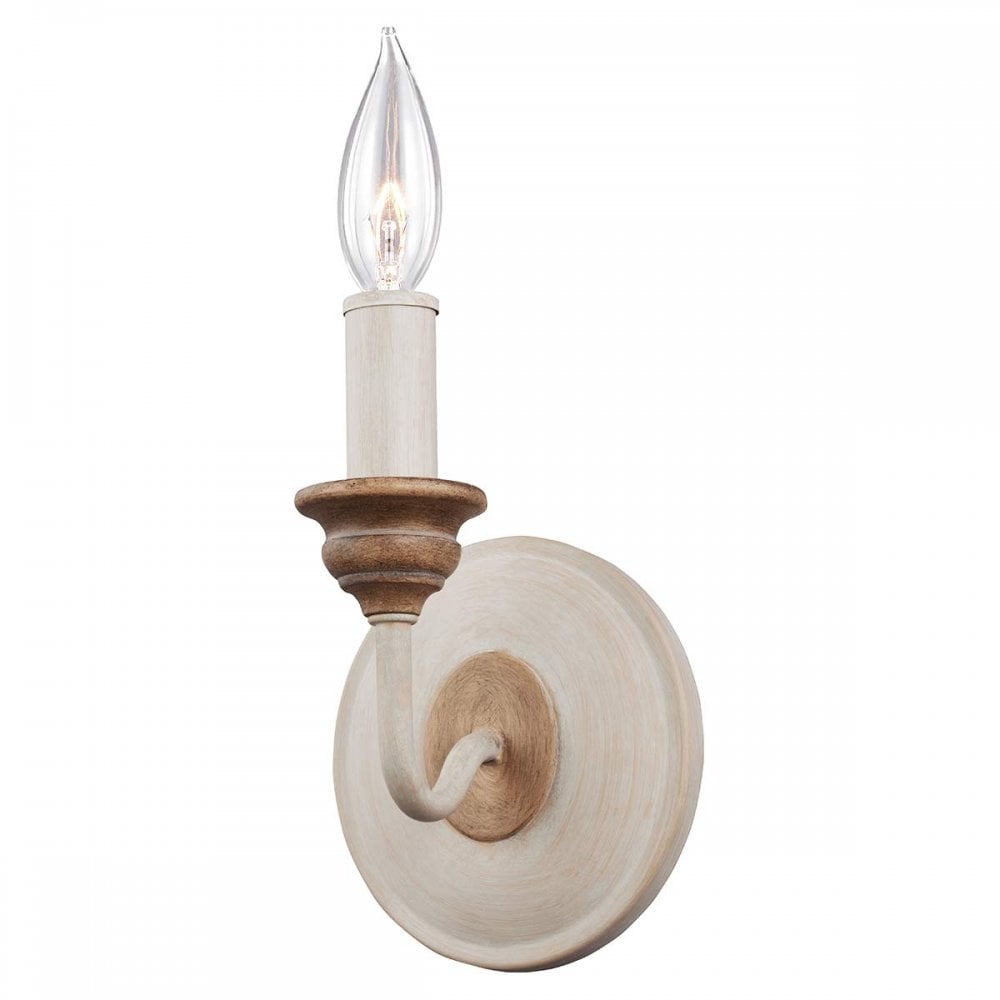 FE-HARTSVILLE1 Hartsville 1 Light Wall Light Chalk Washed/Beachwood