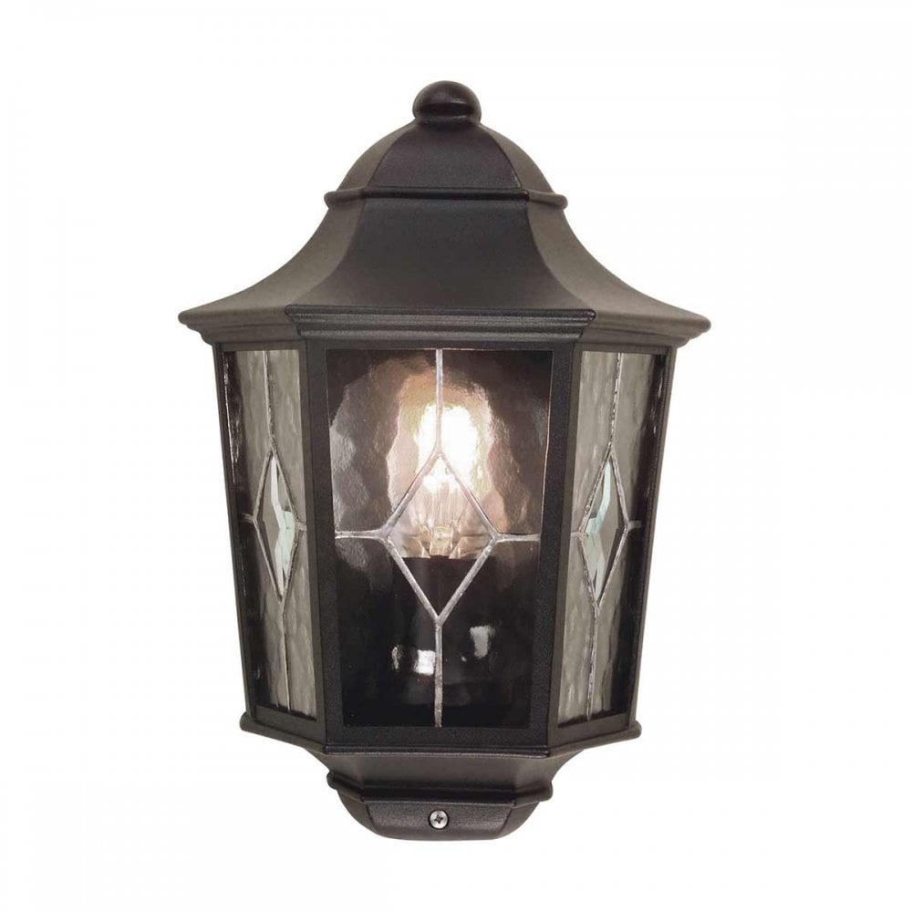 NR7-2-BLK Norfolk Outdoor 1 Light Half Lantern Black
