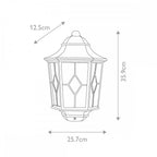 NR7-2-BLK Norfolk Outdoor 1 Light Half Lantern Black