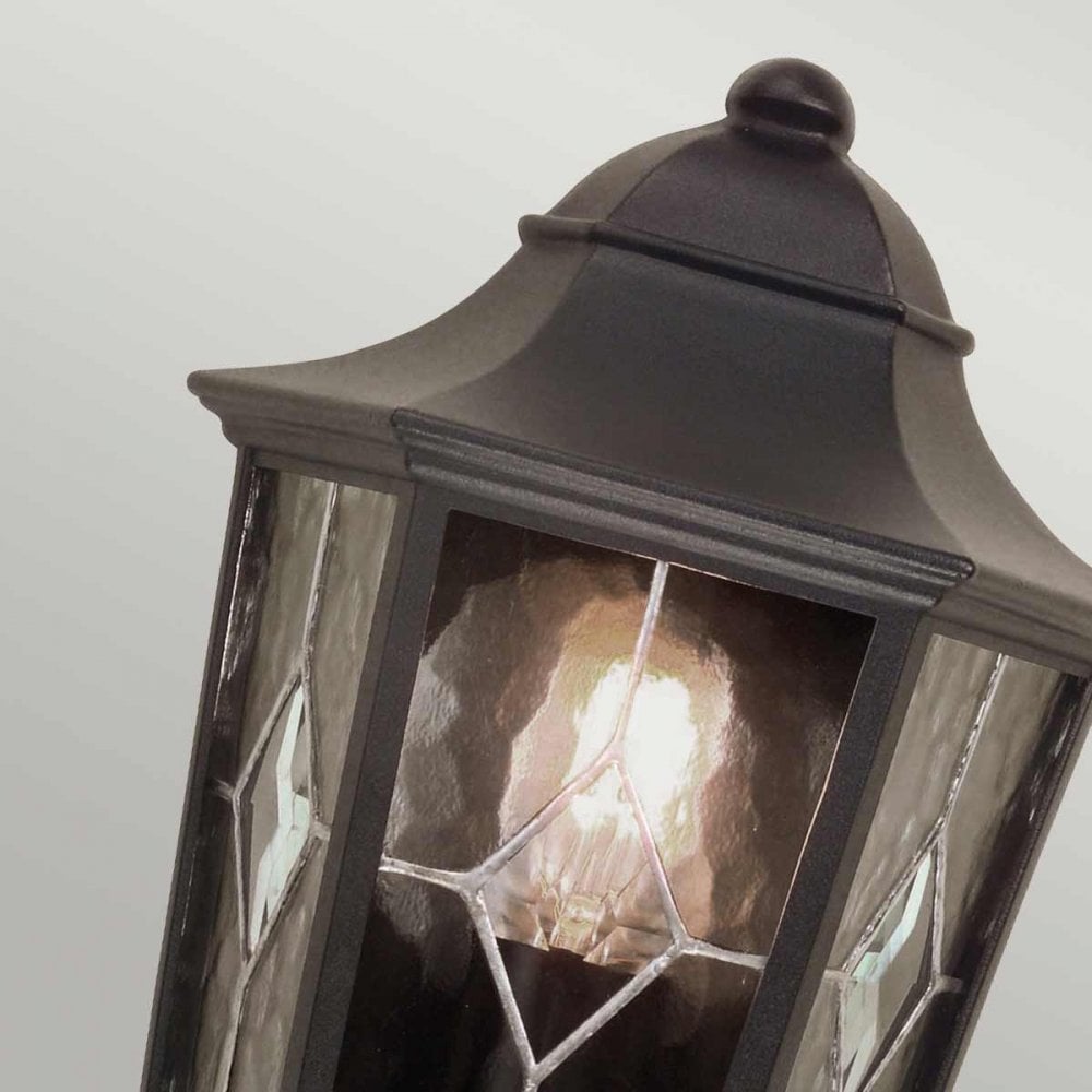 NR7-2-BLK Norfolk Outdoor 1 Light Half Lantern Black
